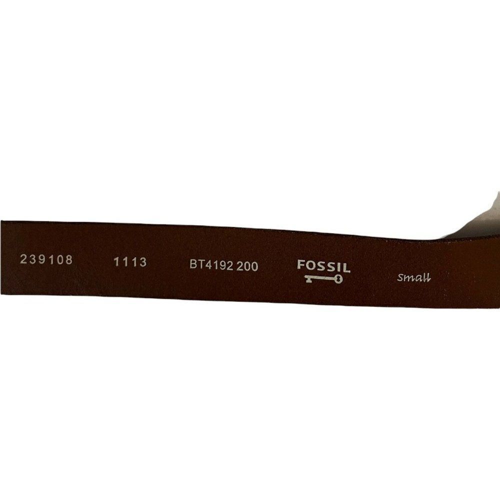 Fossil Genuine Leather Belt Womens Brown GOLD Buckle Braided 5 Hole 37x 1.25 - Picture 6 of 6